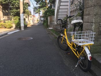 Bicycles on street in city