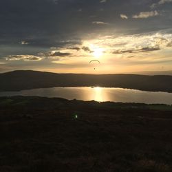 Scenic view of sunset over landscape