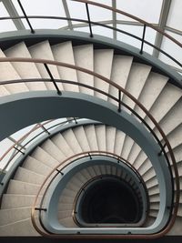 High angle view of spiral staircase