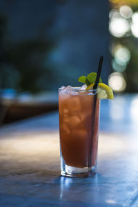 Close-up of drink on table