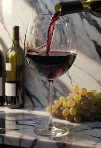 Close-up of wineglass on table