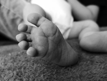 Close-up of baby feet