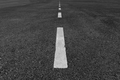 High angle view of markings on road