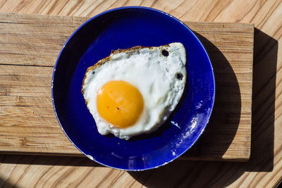 Directly above shot of breakfast served on table