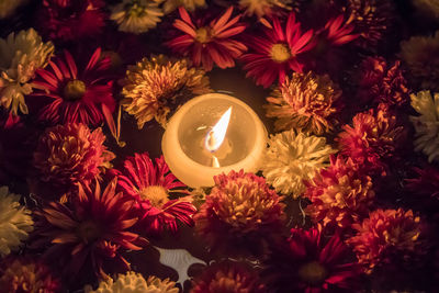 Close-up of illuminated electric lamp