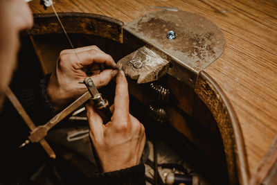 Man working on wood