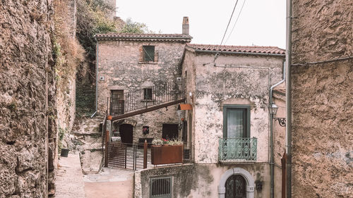 Low angle view of old building against sky