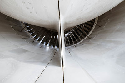 High angle view of spiral staircase