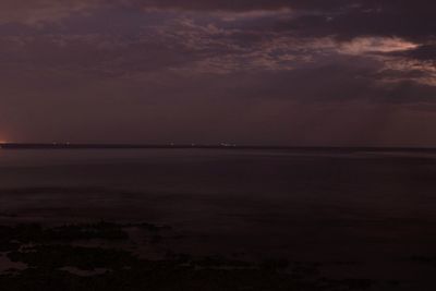 Scenic view of sea at night