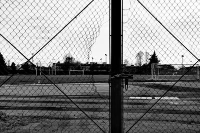 Chainlink fence against sky