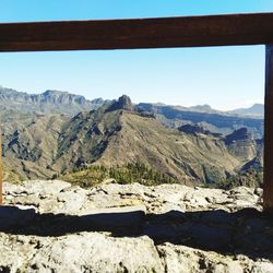 Scenic view of mountains against clear sky