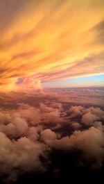 Aerial view of cloudscape during sunset