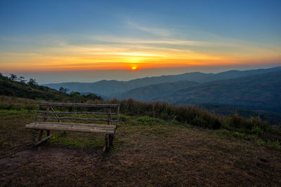 Scenic view of landscape against sky during sunset