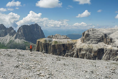 Panoramic view of rocky mountains against sky