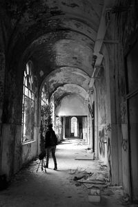 People walking in tunnel