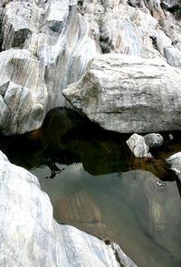 Rock formations in a river