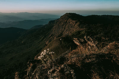 Scenic view of mountains against sky