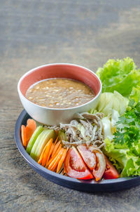 Close-up of soup in bowl