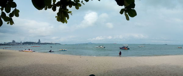 Scenic view of beach against sky