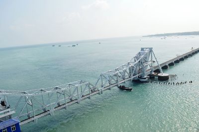 High angle view of sea against sky