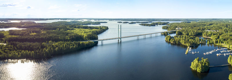 High angle view of sea against sky