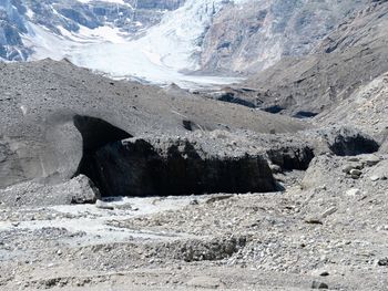 View of a glacier in the mountains