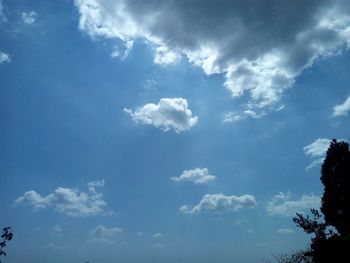 Low angle view of clouds in blue sky