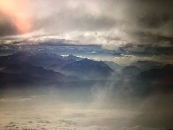 Aerial view of clouds over landscape