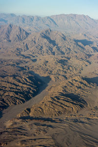 View of the mountains in egypt from the air