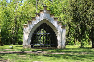 View of built structure in forest