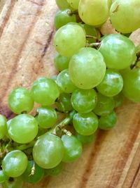 Close-up of grapes in plate on table