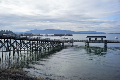 Pier over sea against sky