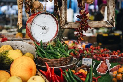 Close-up of vegetables for sale at market stall
