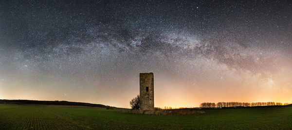 Scenic view of star field against sky at night