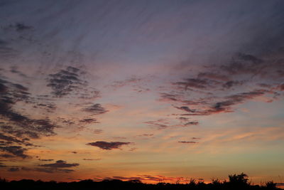 Scenic view of dramatic sky during sunset