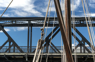 Low angle view of bridge against sky