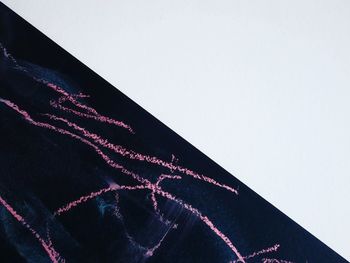 Low angle view of pink umbrella against clear sky