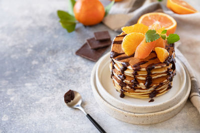 Close-up of dessert on table