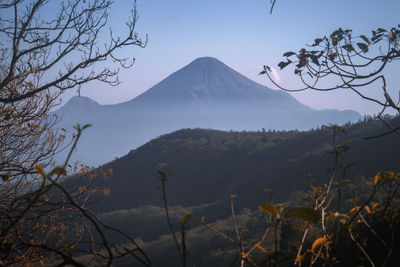 Scenic view of mountains against clear sky