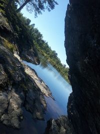 Scenic view of rock formation in sea