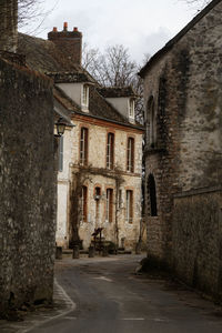 Narrow alley along buildings