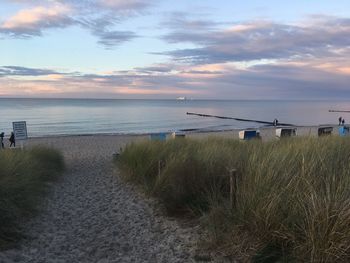 Scenic view of beach against sky