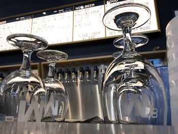Close-up of wine in glass container