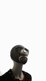 Low angle view of statue against black background