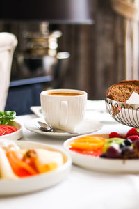 Close-up of food on table