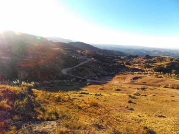 Scenic view of landscape against clear sky
