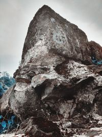 Low angle view of rocky mountains