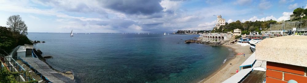 Panoramic view of sea against sky