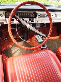 Close-up of red car