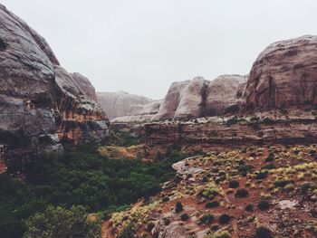 Scenic view of rocky mountain against sky